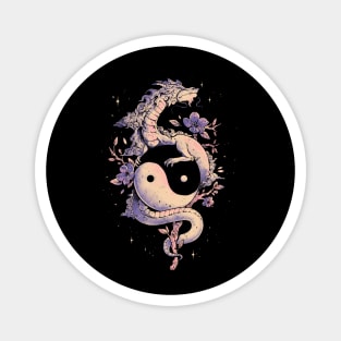 Dragon Flower - Cool Oriental Yin Yang Gift Magnet